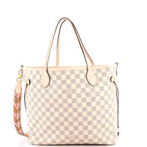 Louis Vuitton MM Neverfull NM Tote Damier with Braided Detail